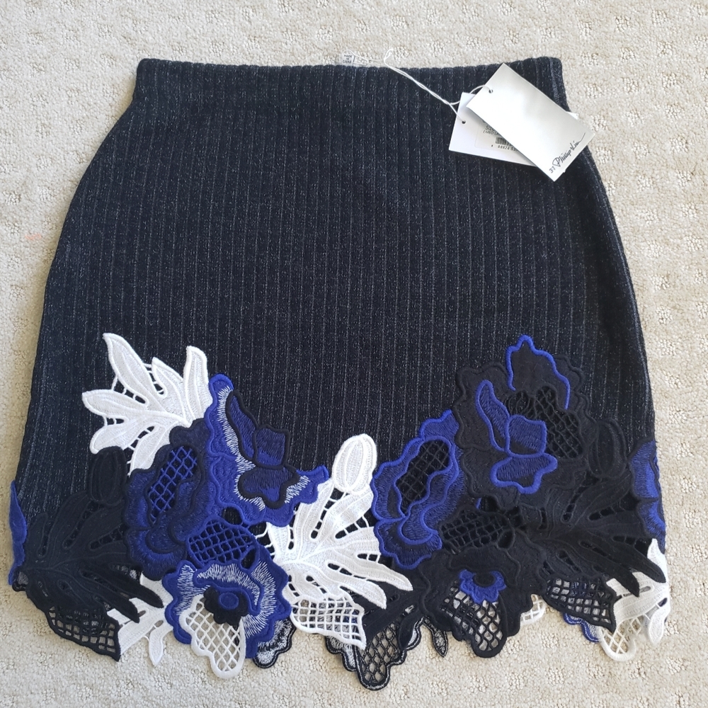 NWT 3.1 Phillip Lim Lace-paneled Skirt size XS